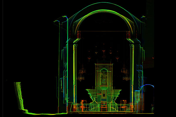 Rilievo complesso ecclesiastico per interventi di risanamento